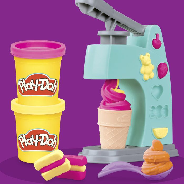 Playdoh 4 mini coffrets classiques, Coffret coiffeur, vétérinaire, glaces et Fun factory, loisirs créatifs, Classique, des 3 ans