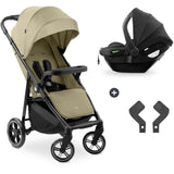 HAUK - Ensemble de voyage 2-en-1 Shop N Care - Poussette + Siege auto + adaptateurs - 4 roues - Olive