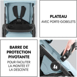 HAUCK - Poussette compacte - SHOP N CARE - 4 roues - Bleu