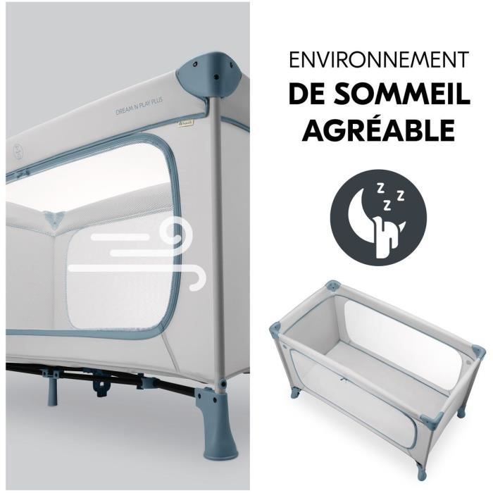 Lit de voyage - HAUCK - DREAM N PLAY PLUS - 60 x 120 cm - Des la naissance - Pliable - Dusty blue