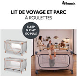 Lit de voyage - HAUCK - SLEEP N PLAY GO PLUS - 60 x 120 cm - Des la naissance - Pliable - Roulettes - Dusty Cork
