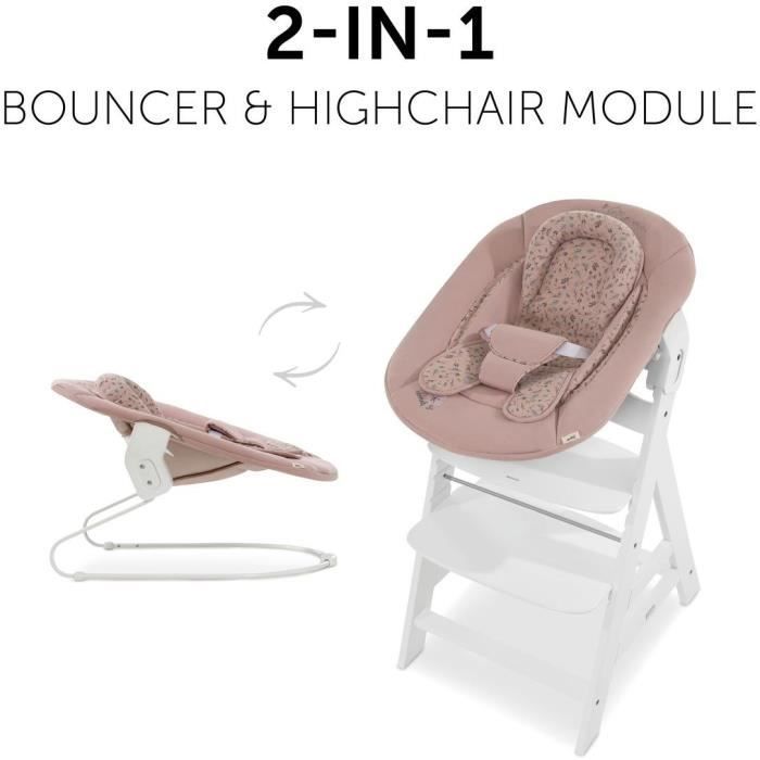 Transat - HAUCK - ALPHA BOUNCER 2-en-1 - Des la naissance - Harnais 3 points - Bambi Rose