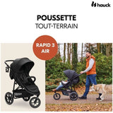 HAUCK - Poussette tout terrain - RAPID 3 Air - 3 roues - Pliage a 1 main - Noir
