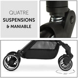 HAUCK - Poussette compacte - TRAVEL N CARE - 4 roues - Pliage a 1 main - Noir