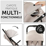 HAUCK - Poussette compacte - TRAVEL N CARE - 4 roues - Pliage a 1 main - Beige