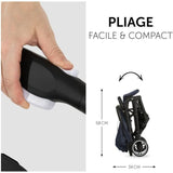 HAUCK - Poussette compacte - TRAVEL N CARE - 4 roues - Pliage a 1 main - Bleu