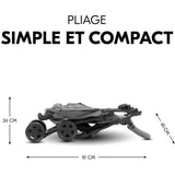HAUCK - Poussette canne - SPORT - Pliable & inclinable - Capote Pare-Soleil - 4 roues - Gris