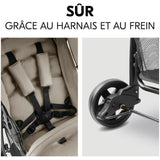 HAUCK - Poussette canne - SPORT - Pliable & inclinable - Capote Pare-Soleil - 4 roues - Beige