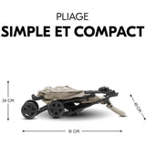 HAUCK - Poussette canne - SPORT - Pliable & inclinable - Capote Pare-Soleil - 4 roues - Beige
