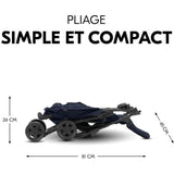 HAUCK - Poussette canne - SPORT - Pliable & inclinable - Capote Pare-Soleil - 4 roues -Bleu