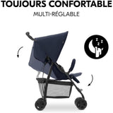 HAUCK - Poussette canne - SPORT - Pliable & inclinable - Capote Pare-Soleil - 4 roues -Bleu