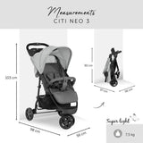 HAUCK - Poussette compacte - CITI NEO II - 3 roues - Gris