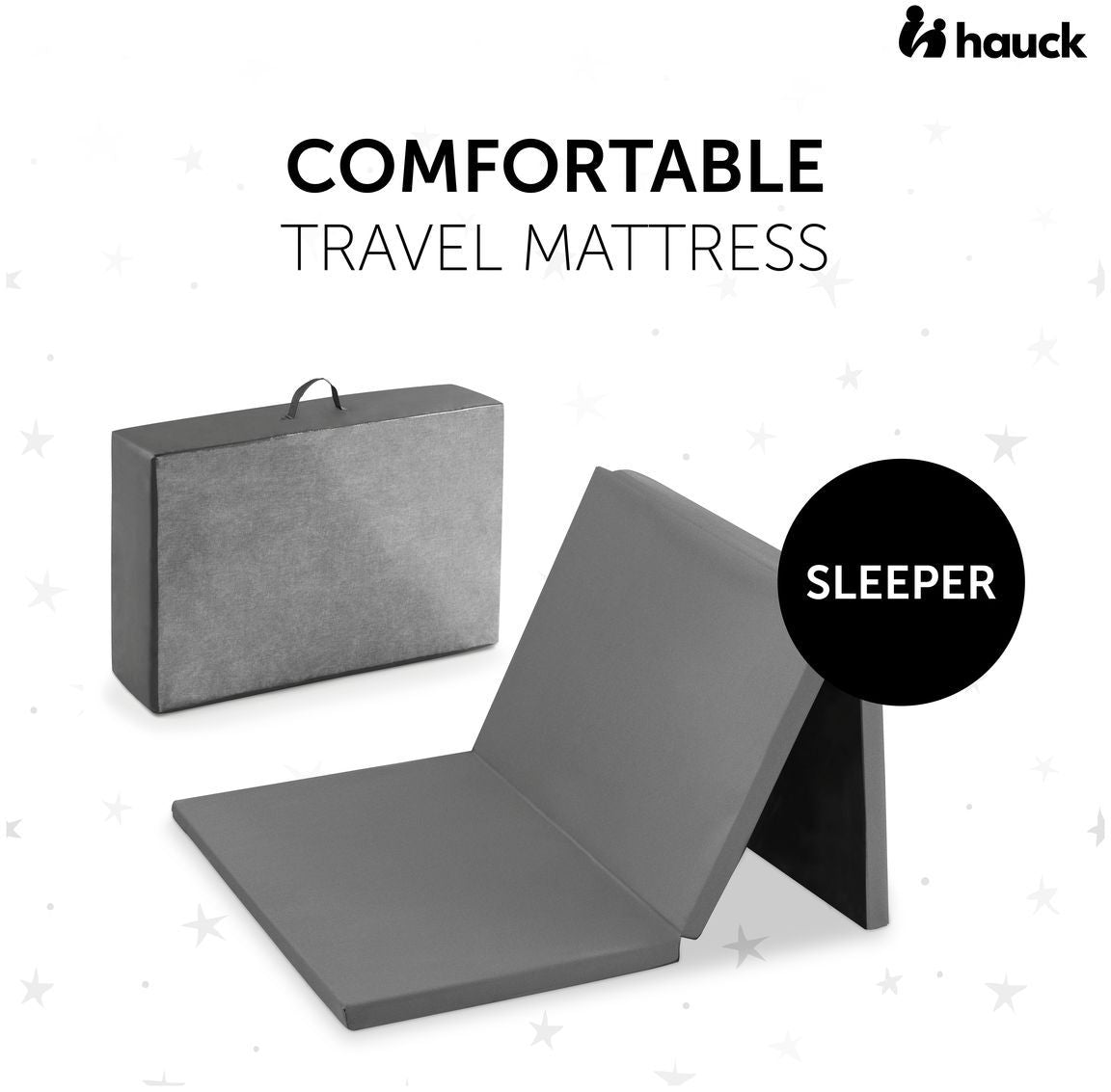 Matelas pour lit de voyage - SLEEPER - 120 x 60 cm - Ep. 5 cm - Pliable - Gris - HAUCK