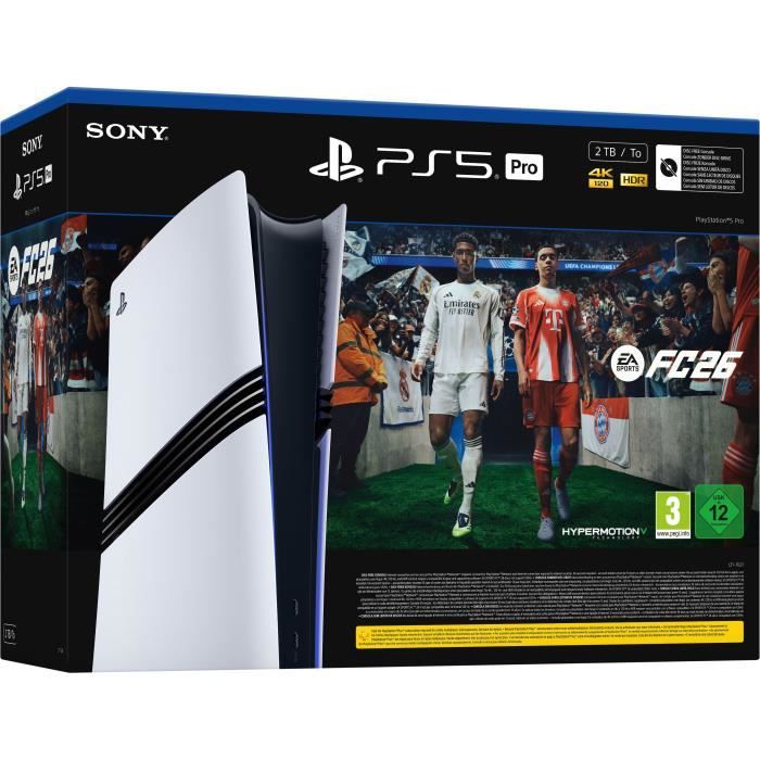 Pack PS5 Pro : Console PlayStation 5 Pro + FC26 (code dans la boite)