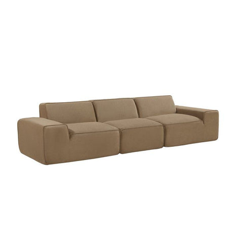 Canapé compressé modulable - 3 places - HECTOR - Tissu Camel - 317 x 105 x 73 cm