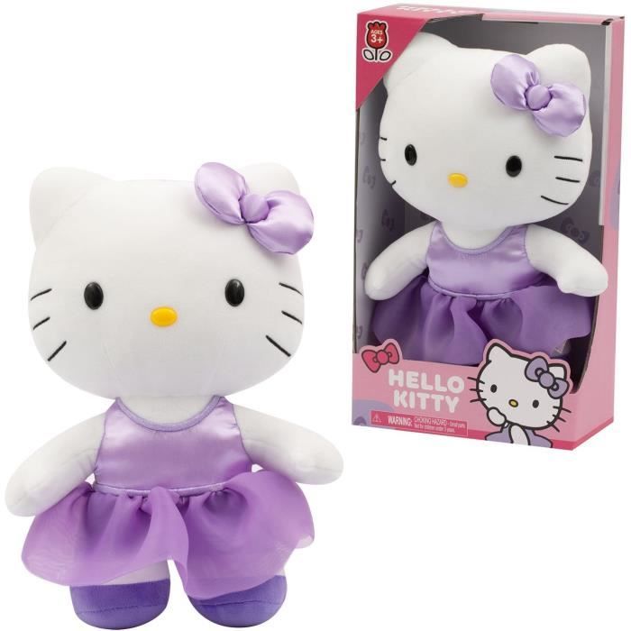 Peluche - GPTOYS - HELLO KITTY - HKT121 - Modele robe satin violette - 30 cm - Des 3 ans