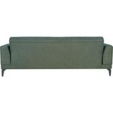 Canapé convertible 3 places  - HENRY - Tissu vert foncé - 3 coussins - coffre de rangement -  234 x 85 x 84 cm