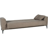 CanapÈ convertible 3 places  - HENRY - Tissu marron - 3 coussins - coffre de rangement -  234 x 85 x 84 cm