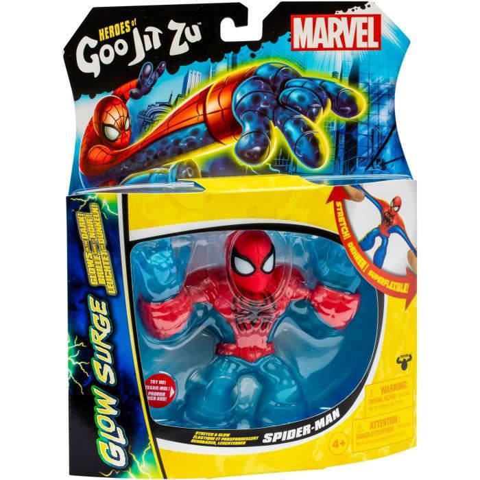 Spiderman Glow Surge 11cm - HERoeS OF GOO JIT ZU - MARVEL - Figurine lumineuse et extensible