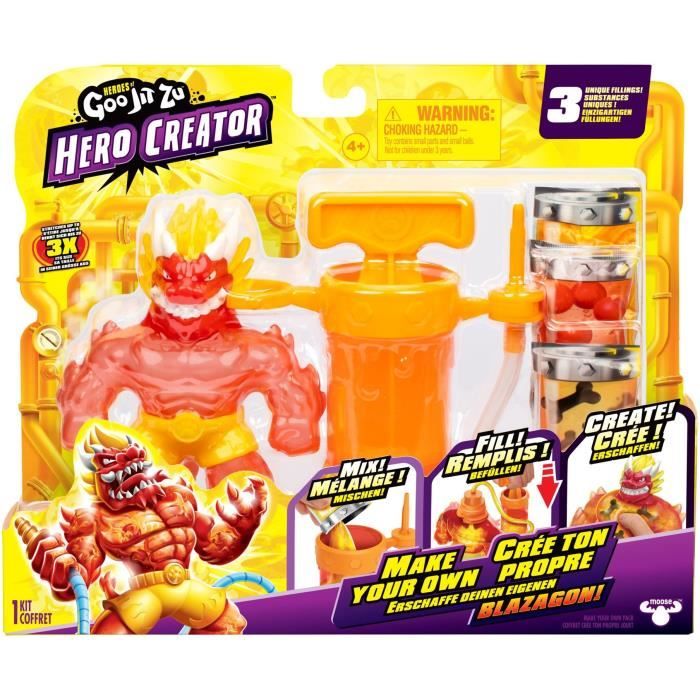 Figurine Hero Creator Blazagon 11cm - HERoeS OF GOO JIT ZU - Kit de création de texture personnalisée