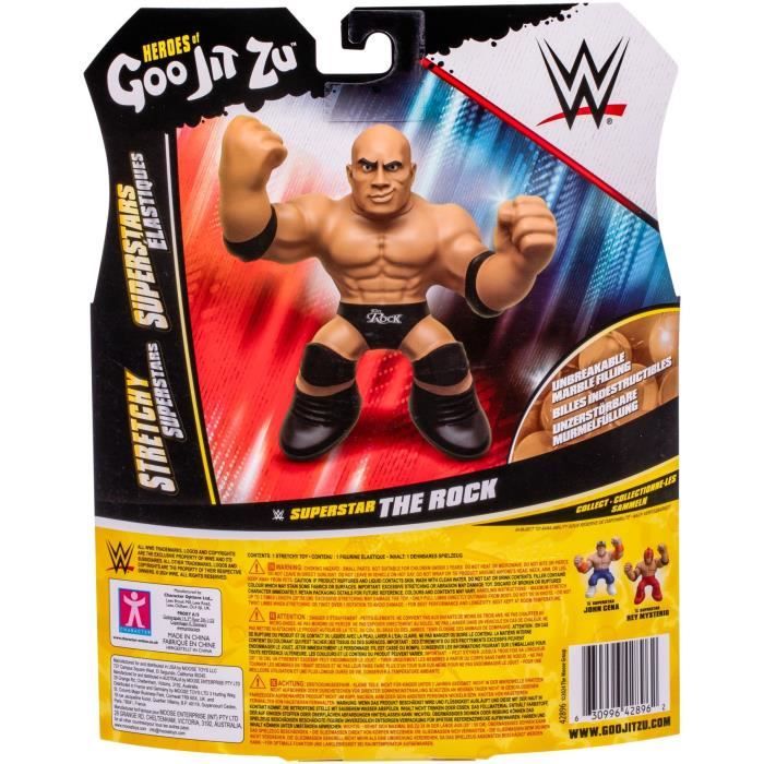 Figurine extensible - GOO JIT ZU WWE - The Rock - 11 cm - Texture élastique - Extensible 3x