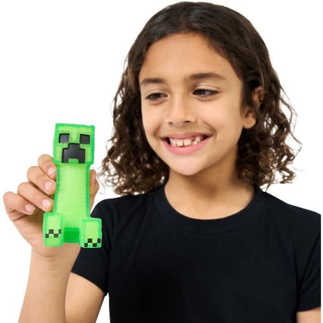 Figurine extensible - GOO JIT ZU - Minecraft Creeper - 11 cm - Texture élastique - Extensible 3x