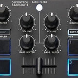 HERCULES DJ CONTROL STARLIGHT - Contrôleur DJ USB portatif - 2 pistes - 8 pads - Carte son intégrée - Serato DJ Lite inclus