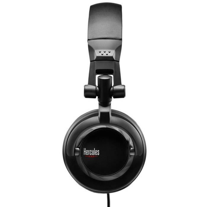 HERCULES HDP DJ45 - Casque DJ a haute performance - Pliable - Ecouteurs pivotants - Câble de 2m - Impédance 60 ohms - Noir