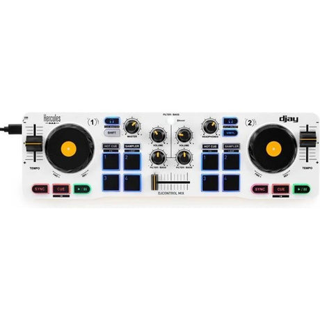 HERCULES DJ CONTROL MIX - Contrôleur DJ Bluetooth pour Smartphone (iOS et Android) - App djay - 2 voies