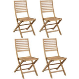 Lot de 4 chaises de jardin pliantes - EDEN - Bois Eucalyptus FSC - 57,5 x 46,5 x H90 cm