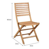 Lot de 4 chaises de jardin pliantes - EDEN - Bois Eucalyptus FSC - 57,5 x 46,5 x H90 cm
