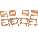 Lot de 4 chaises de jardin pliantes - EDEN - Bois Eucalyptus FSC - 57,5 x 46,5 x H90 cm