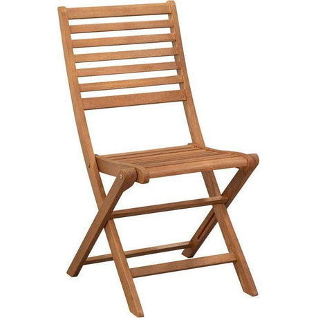 Lot de 2 chaises de jardin pliantes - EDEN - Bois Eucalyptus FSC - 57,5 x 46,5 x H90 cm