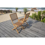 Lot de 2 chaises de jardin pliantes - EDEN - Bois Eucalyptus FSC - 57,5 x 46,5 x H90 cm