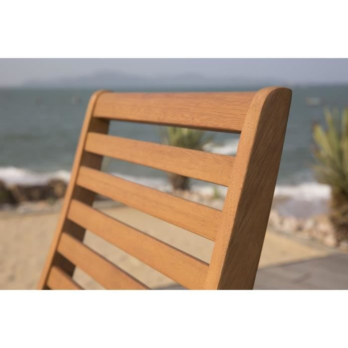 Lot de 2 chaises de jardin pliantes - EDEN - Bois Eucalyptus FSC - 57,5 x 46,5 x H90 cm