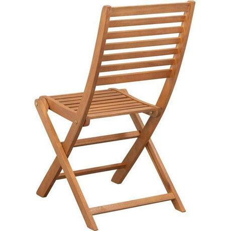 Lot de 2 chaises de jardin pliantes - EDEN - Bois Eucalyptus FSC - 57,5 x 46,5 x H90 cm