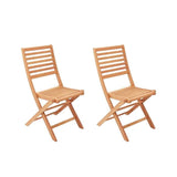 Lot de 2 chaises de jardin pliantes - EDEN - Bois Eucalyptus FSC - 57,5 x 46,5 x H90 cm