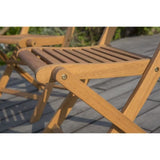 Lot de 2 chaises de jardin pliantes - EDEN - Bois Eucalyptus FSC - 57,5 x 46,5 x H90 cm