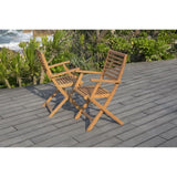 Lot de 2 fauteuils de jardin pliants - EDEN - Bois Eucalyptus FSC - 57,5 x 52,5 x H91 cm