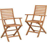 Lot de 2 fauteuils de jardin pliants - EDEN - Bois Eucalyptus FSC - 57,5 x 52,5 x H91 cm