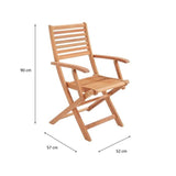 Lot de 2 fauteuils de jardin pliants - EDEN - Bois Eucalyptus FSC - 57,5 x 52,5 x H91 cm