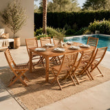 Ensemble repas de jardin - HAVANA - Bois Eucalyptus FSC - Table 180 x 90 cm + 8 chaises - 8 personnes