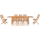 Ensemble repas de jardin - HAVANA - Bois Eucalyptus FSC - Table extensible 180/230/280 x 100 cm + 8 chaises - 8 a 12 personnes