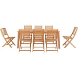 Ensemble repas de jardin - HAVANA - Bois Eucalyptus FSC - Table extensible 180/230/280 x 100 cm + 8 chaises - 8 a 12 personnes