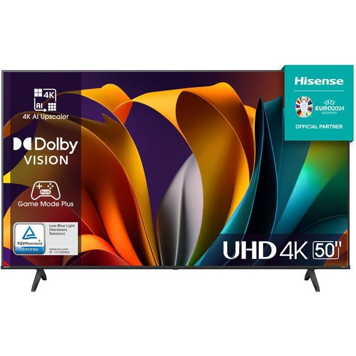 Hisense 50A6N - TV LED 50 (126 cm) - Bords ultra fins - 4K UHD (3840x2160) - Dolby Vision - TV connecté - 3xHDMI 2.1