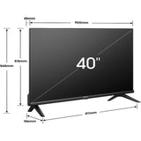 HISENSE 40A4N - TV LED 40 (100 cm) - Bords ultra fins - Full HD (1920x1080) - Smart TV - 2xHDMI