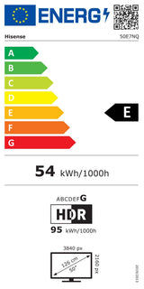 Hisense 50E7NQ - TV QLED 50" (126 cm) - 4K UHD 3840x2160 - HDR10 - TV connecté - 3xHDMI 2.1 - WiFi
