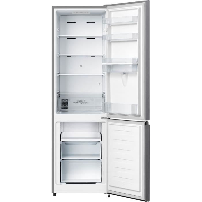 Réfrigérateur combiné - HISENSE - FCN255WDE - 2 portes - 255 L - Classe E - 55 x 56,3 x 179,7 cm - Argent