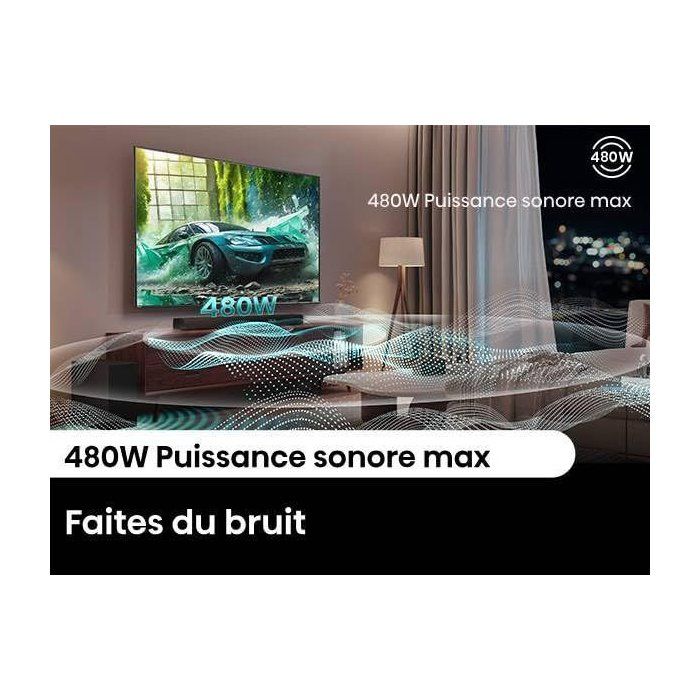 Barre de son - HISENSE - Caisson de basses sans fil - Bluetooth - 3.1 CH - Max 480 W