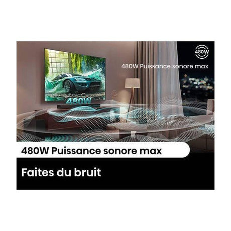 Barre de son - HISENSE - Caisson de basses sans fil - Bluetooth - 3.1 CH - Max 480 W